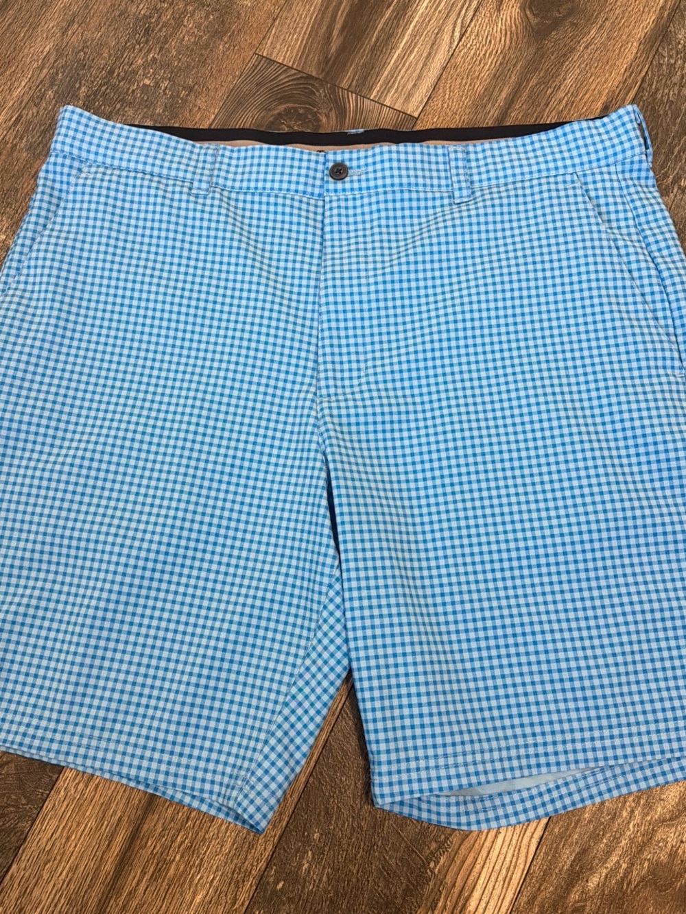 Pro Tour Men's Blue Gingham Check Golf Shorts Preppy Size 38